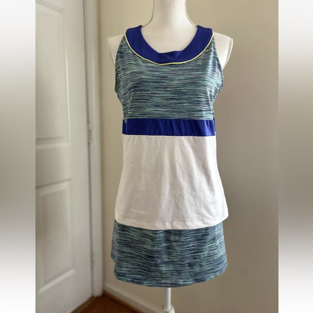 Tail Women's Activewear Set Blue Top Skirt/Short L Golf Tennis Pickleball
